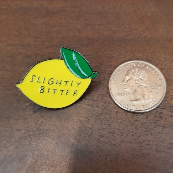 Slightly Bitter lemon enamel lapel pin - Picture 2 of 4